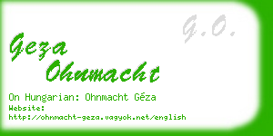 geza ohnmacht business card